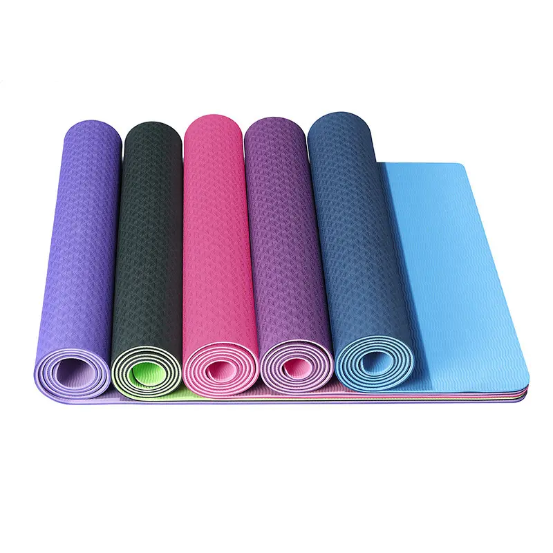 Mat me shumicë TPE Yoga me printim me porosi Material ekologjik me ngjyra të qëndrueshme TPE Yoga Mat