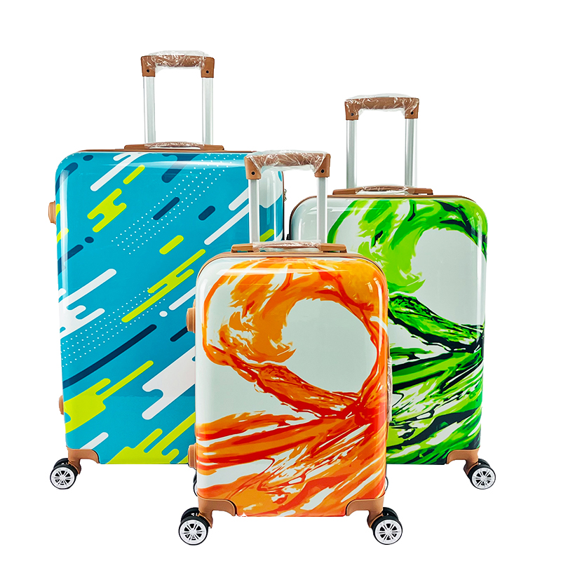 Gradient Pattern Hardside Spinner Wheel Luggage Multicolor