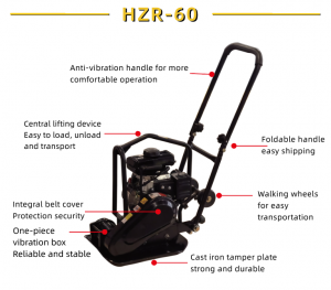 HZR-60 Loncin gasoline engine 51kg small plate compactor