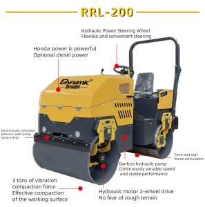 RRL-200 Dead weight 2 tons pressure capacity 30 kN Hydraulic Ride-on Roller