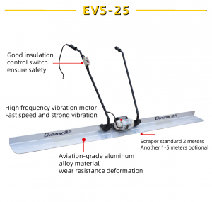 EVS-25 elektriskā vibratora segums Betona seguma lineāla garumu var pielāgot