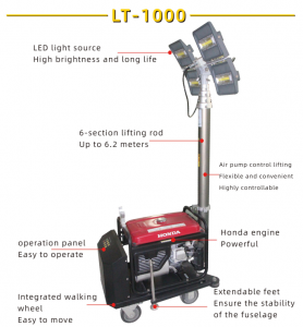LT-1000 Honda GX-270 generator set LED Light Tower