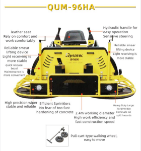 QUM-96HA  2.4 m/96 inch working diameter hydraulic control ride-on trower