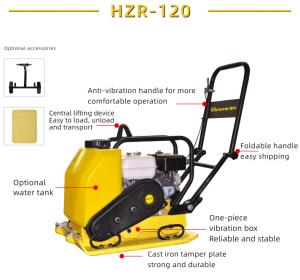 HZR-120 dead weight 120kg 20kN force Vibrating plate compactor