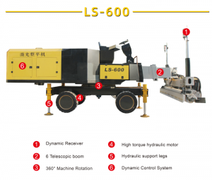 Laserový potěr na beton LS-600 s velkým teleskopickým výložníkem