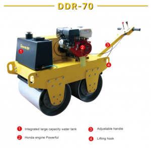 DDR-70 550kg Walk-behind Duobla tamburo Vibratory Roller