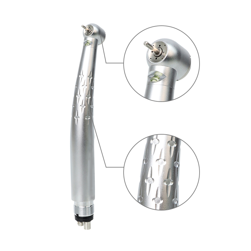 Pabrik Pasokan HD01 High Speed ​​Four Hole Spray Dental Handpiece karo LED