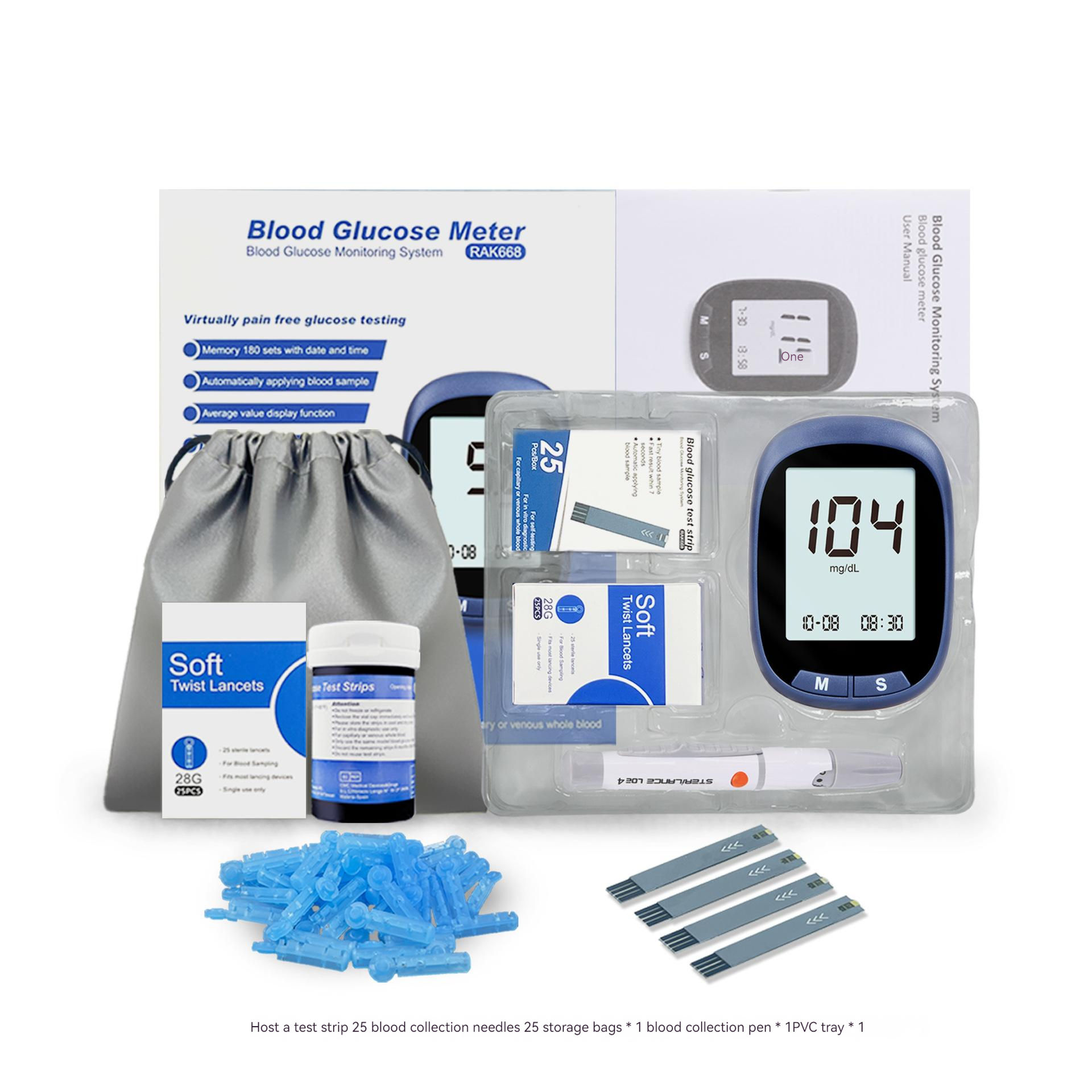 OEM vende al por mayor el equipo portátil de prueba de glucosa en sangre DBG-001 para uso doméstico