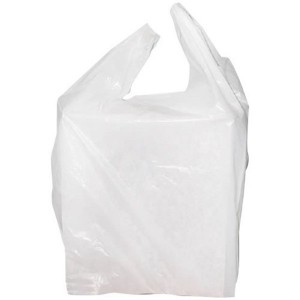 Plastic Grocery T-Shirt Bags – Plain White 12″ x 6″ x 21″