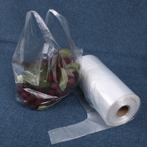 Cheap Wholesale T-Shirt 100% Biodegradable Plastic Shopping Bag on Roll with Custom Design