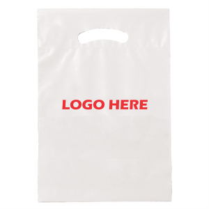 Custom Logo Design Printed Biodegradable Carrier Punch Hole Handle Shopping Plastic Die Cut Bag