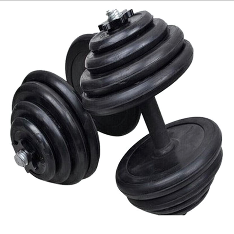 Black Cast Iron Dumbbell Set Weights