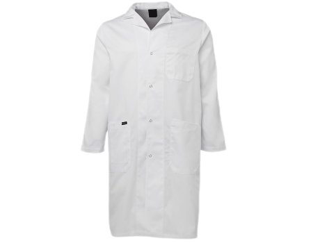 White Long Lab Coat in 65%polyester 35%cotton