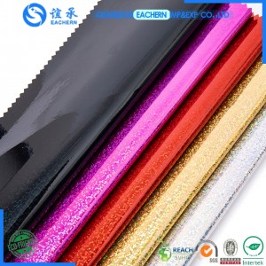 Super Lowest Price Pu Fabric Materials For Shoes - waterproof glitter coating film raindrop artificial leather for making bags – EACHERN