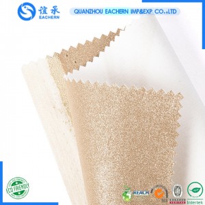 Good Choice  Glitter shiny surface yangbuck pu leather fabrics for shoe making