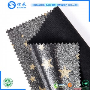 High quality custom design gold stamping fabric shiny star pattern for women clothing gold stamping fabric