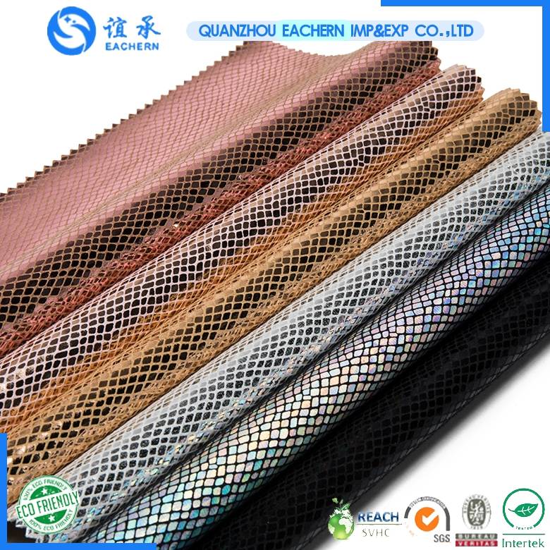 100% Original Pu Leather For Shoes Form China - High Quality Artificial Leather Pu Leather Goods For Shoes And Bags With Snake Design – EACHERN