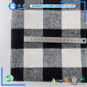factory stocklot CVC polyester cotton yarn dyed woven flannel check twill shirt fabric and lining for garments