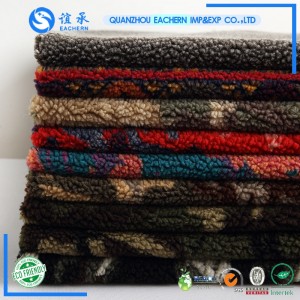 100% polyester artificial fake lamb sheep fur fleece fabric for hoodie