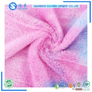 undercoat tie dye polyester synthetic rainbow faux rabbit fur knitting fabric