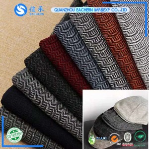 Jacquard  Herringbone tweed  Fabric in Woollen Polyester Spandex with High Stretch for Sportswear