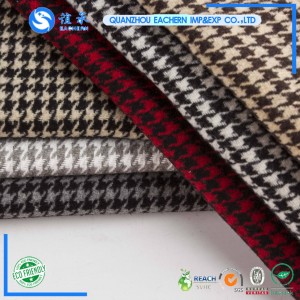 OEM brand black and white houndstooth 100% polyester cashmere hacci fabric knitted 2022