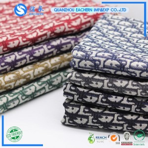 Wholesale polyester cotton high quality Alphabet non-stretch jacquard fleece fabric for shoes