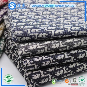 Wholesale polyester cotton high quality Alphabet non-stretch jacquard fleece fabric for shoes