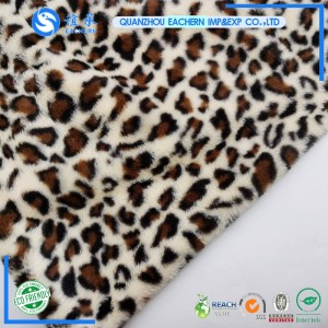 Stock rabbit fur fabric leopard print fur fabric for  clothing toy bag scarf plush fabric