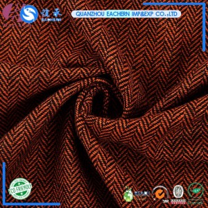Jacquard  Herringbone tweed  Fabric in Woollen Polyester Spandex with High Stretch for Sportswear