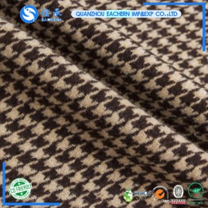 OEM brand black and white houndstooth 100% polyester cashmere hacci fabric knitted 2022