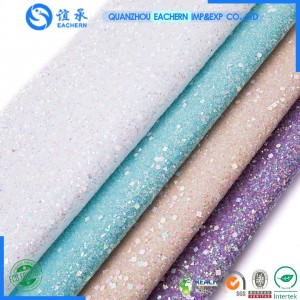 Factory best selling Glitter Mirorr Shine - Shiny Fashion Hot Sale Glitter PU Faux Upholstery Leather for Shoe – EACHERN