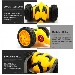 Arkmiido RC Car for Kids Remote Control Cars Toys 7-Functions 2.4 Ghz Off Road Race Cars Bumble Truck Light R/C Stunt Bee Vehicle Outdoor Indoor Rock Crawler Toys for Boys Girls (Yellow)