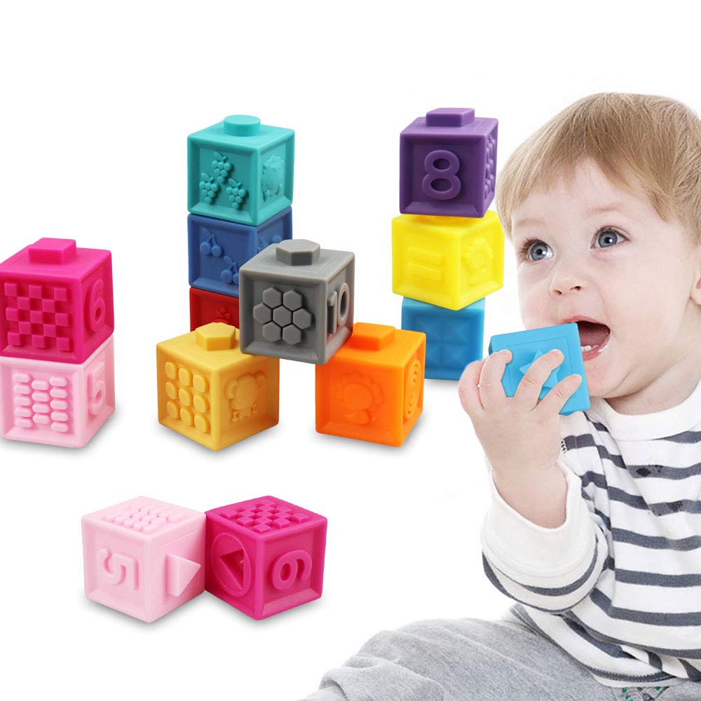Leading Manufacturer for Plastic Animal Toys For Toddlers - BeebeeRun  Baby Blocks Silicone Building Blocks Toys Teethers Toy Educational Squeeze Toys, Teething Chewing Toys Baby Bath Toys Toddler...