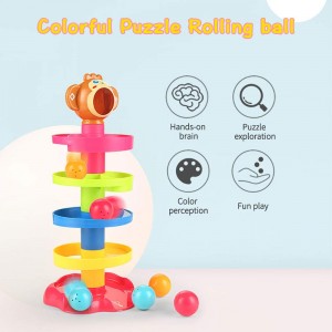 Ball Drop Tower Baby Toys with Bridge,Spinning Swirl Rolling Ball Ramp Activity Play Toy Birthday, Halloween, for Infant Boy Girls