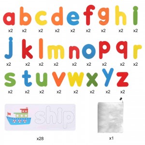 LBLA See Spelling Learning Toys Wooden Alphabet for Kids Toddlers Educational Matching Puzzles Games for Boys Girls Including 28 Flash Cards and 52 Letters