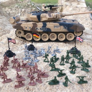 LBLA 300pcs Army Toys Soldiers Battle Group Figures Games,12 Poses Army Man Play Bucket,3 Colors Plastic Soldiers Military Playset with 3 Flags for Boys Children