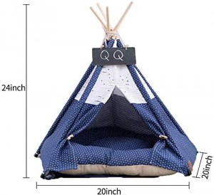 Arkmiido Pet Teepee Dog & Cat Bed with Cushion- Luxery Dog Tents & Pet Houses with Cushion & Blackboard (Multi)
