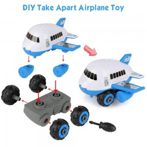 BeebeeRun Transport Cargo Airplane Toys -Take Apart Cargo Plane Toys Set with Mini Police Cars Toy for 3 4 5+ Year Old Boys Girls, Assembly Toy Gifts for Toddler Kids Child Preschoolers