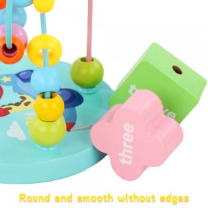 Wooden Bead Maze Toys Activity Cube Toys tringing,Removable Bead Maze Educational Toys Activity Cube Toys Includes Color Shape Sorter for 3 4 5 Years Kids Boys & Girls