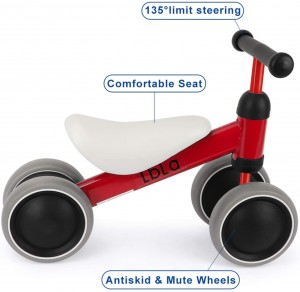 LBLA Baby Balance Bike Children Walker for 12-36 Months No Pedal Infant 4 Wheels Bicycle Toddler Bike The First Gift