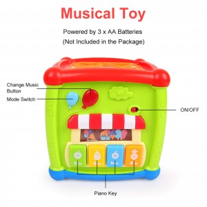 LBLA Baby Activity Cube Center Early Learning Educational Music Toys for Toddlers Flashing Shape Sorter for Babies Kids