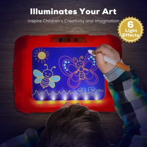 BeebeeRun Drawing Board 2 in 1 Magic Drawing Doodle with Blackboard and Glow Board Learning Toy Gift for Boys Girls Birthday Educational Toys