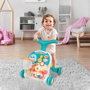 Baby Walkers for Boys and Girls – Sit-to-Stand Learning Walker – Baby Push Walkers with Activity Table – Activity Walker for Baby Boy and Girl (Blue)