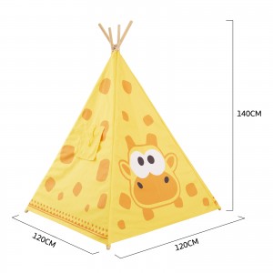 Giraffe Children’s Tent Indian Indoor Yellow Boys Girls Play House Baby Dollhouse Tent (ZP0184)