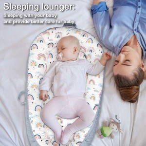Arkmiido Baby Lounger Baby Nest for Co Sleeping Baby Bassinet Soft Breathable Newborn Lounger Perfect for Newborn Gift Co-Sleeping and Traveling Soft Cotton from 0-18 Months