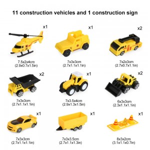 12 in 1 Engineering Construction Truck Transport Car Carrier, Truck Learning Toys Play Vehicles Car Gifts Set for Kids Boys Girls