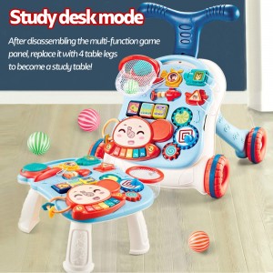 Sit-to-Stand Learning Walker Baby Walker Kids Activity Center, Entertainment Table Lights & Sounds, Music, Phone, Steering Wheel, Educational Push Toy for Babies, Toddlers