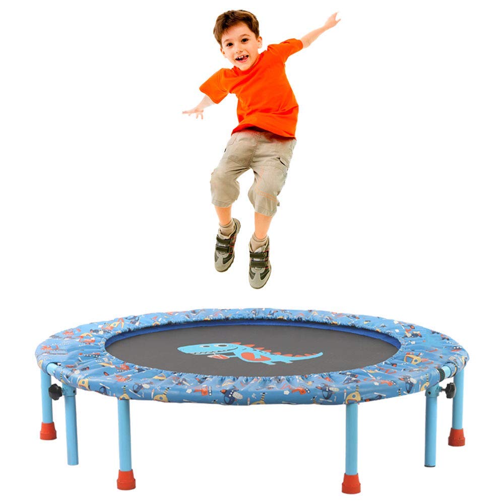LBLA Trampoline for Kids， Safety Padded Cover Mini Foldable Bungee Rebounder Indoor/Outdoor Kids Trampolines Children’s Sports Toys Featured Image