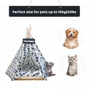 Manufacturer blue leaf cat litter kennel pet tent tent small and medium-sized dog collapsible play house (CW0242)
